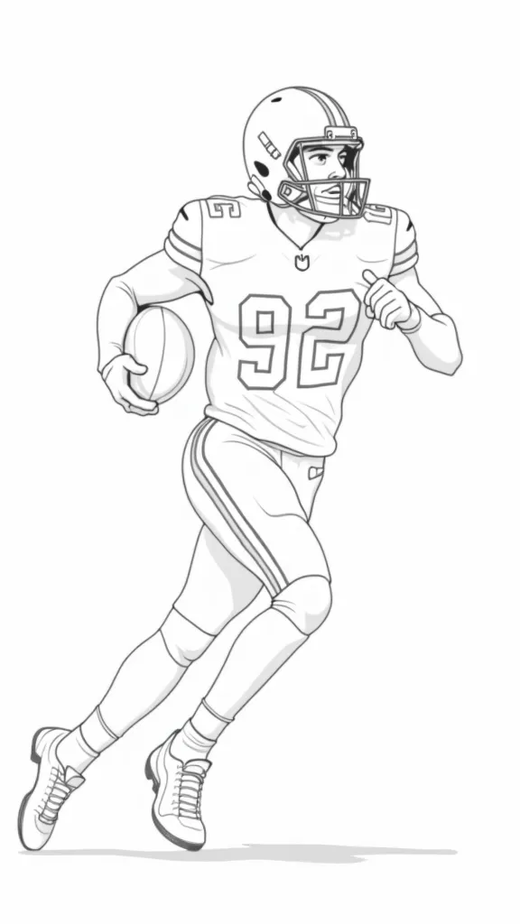 realistic football player coloring pages